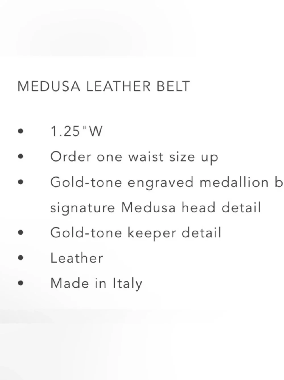 Versace Medusa black belt